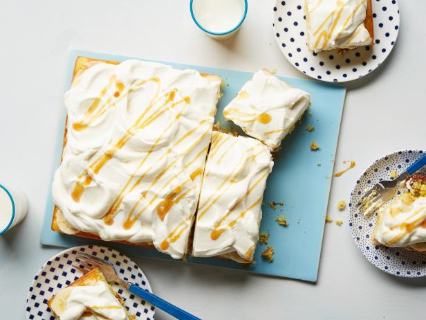 Food Network Kitchen’s Banoffee Poke Cake for One-Off Recipes, as seen on Food Network.