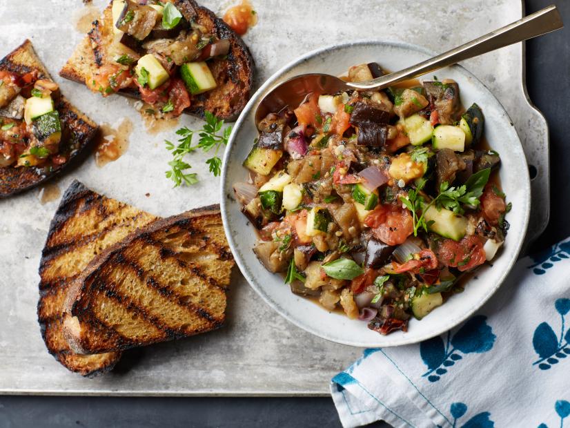Food Network Kitchen’s Grilled Ratatouille for One-Off Recipes, as seen on Food Network.