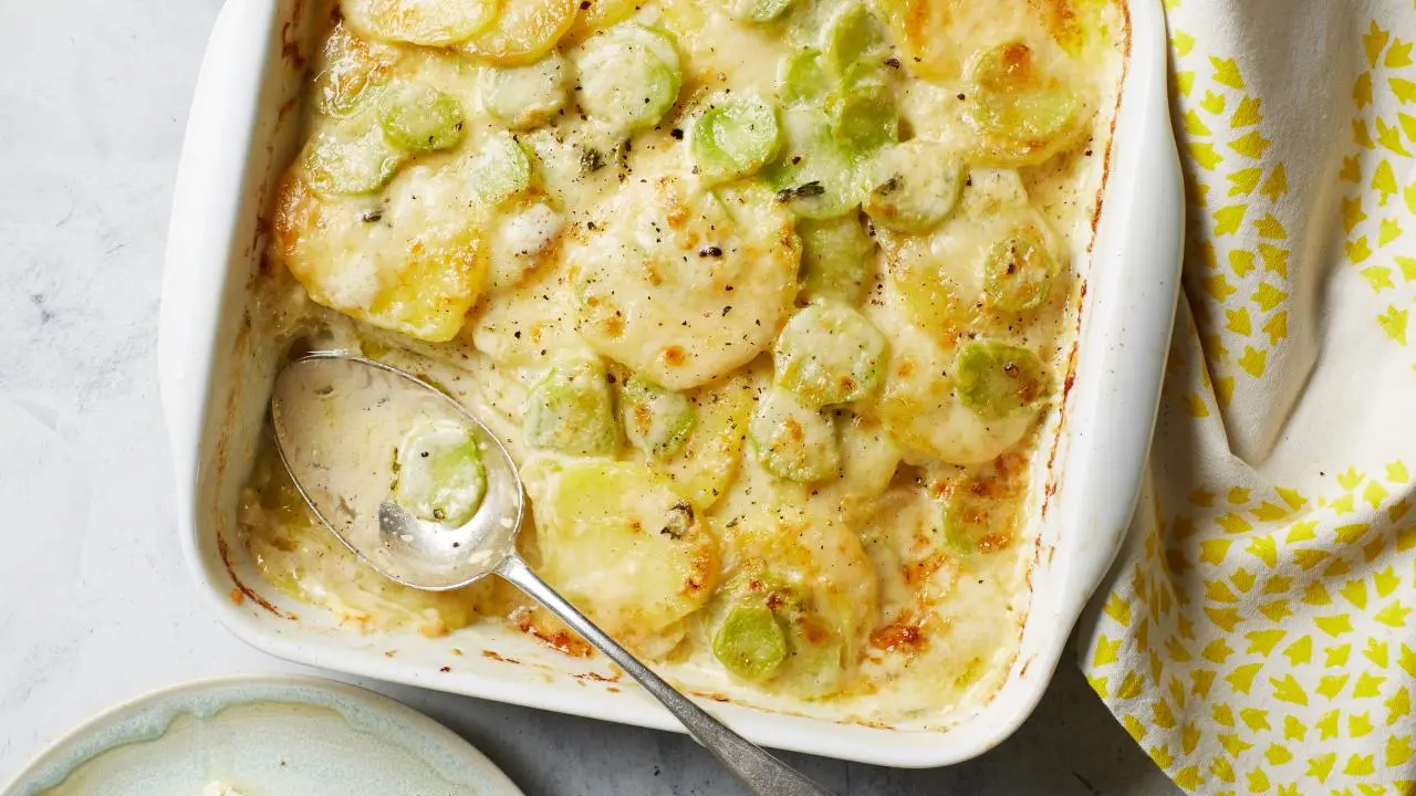 Creamy Broccoli Stem Gratin