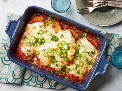 Food Network Kitchen's Tex-Mex Chicken Parm for One-Off Reciples, as seen on Food Network.