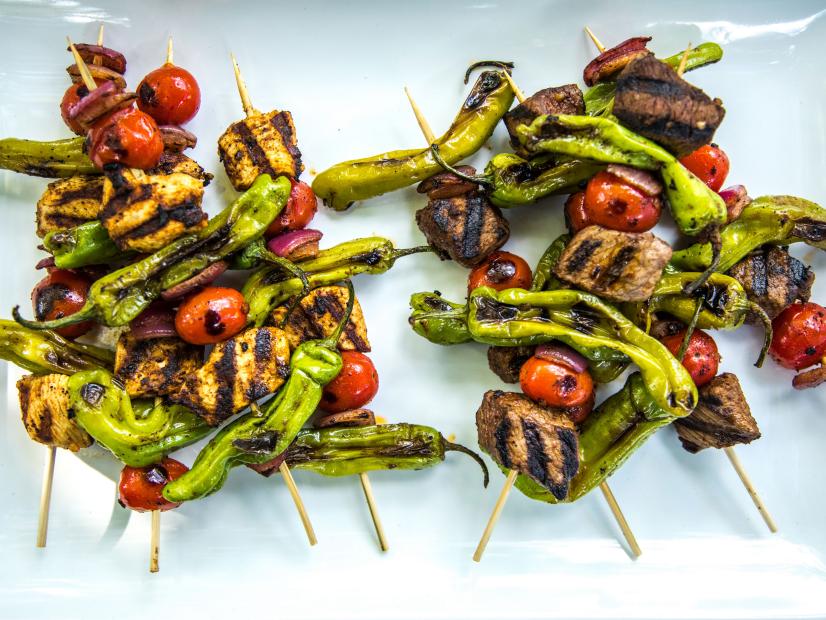 Chicken and Steak Kebabs Recipe James Briscione Food Network