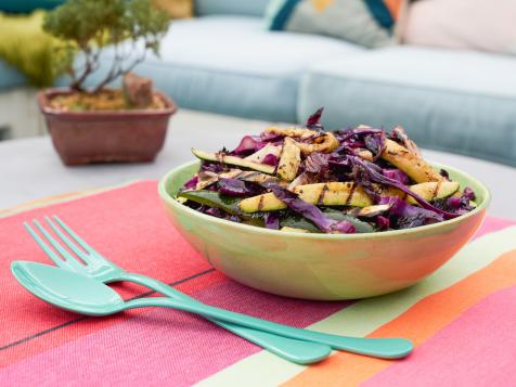 Grilled Cabbage, Zucchini and Radicchio Coleslaw