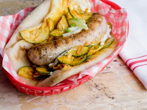 Grilled Turkey Sausage with Cucumber Relish