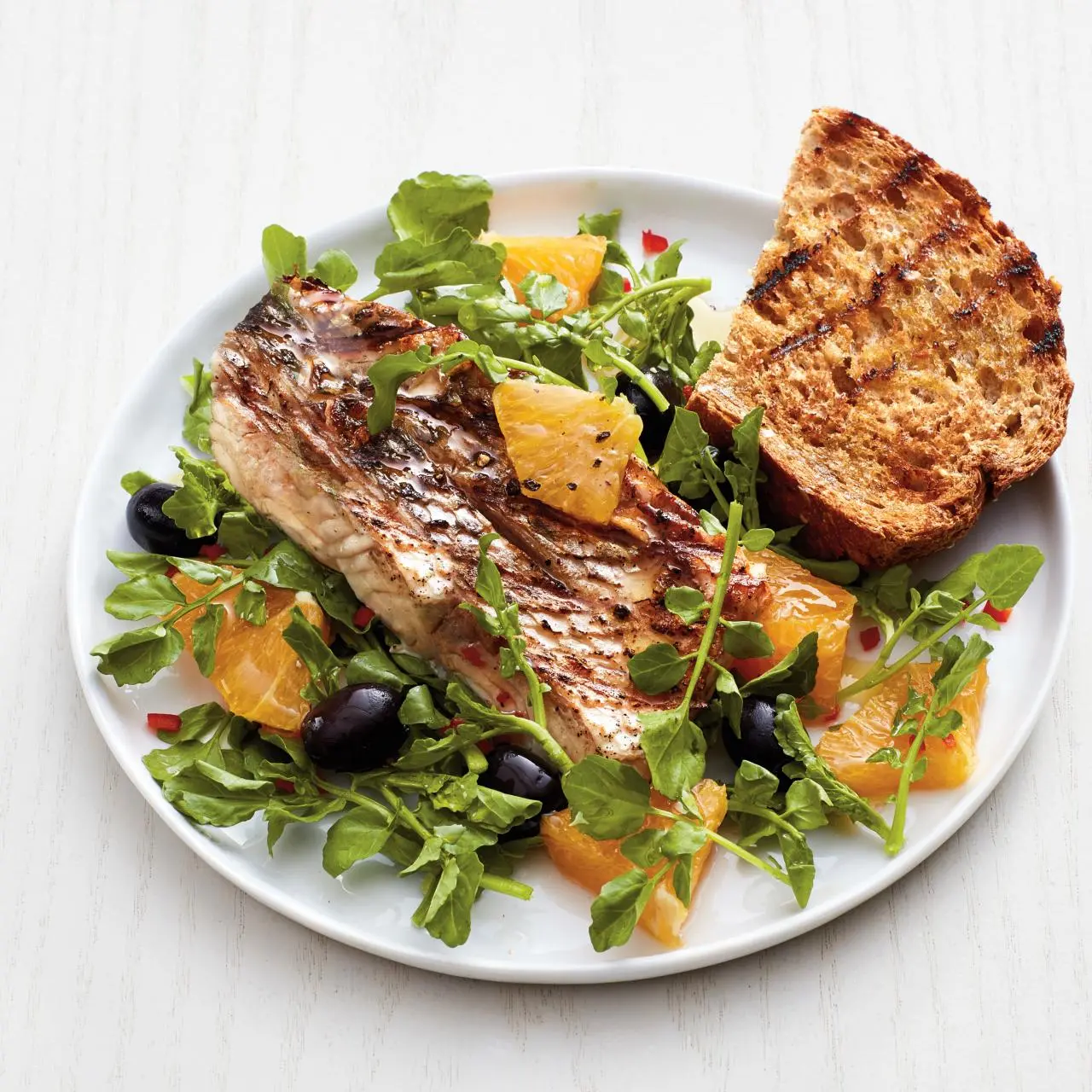 Moroccan-Style Grilled Striped Bass with Orange-Thyme Glaze