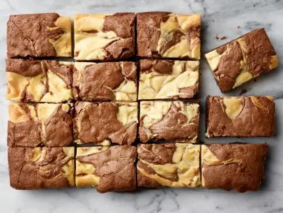 Food Network Kitchen’s Fudgy Marbled Cheesecake Brownies for Food Network One-Offs, as seen on Food Network.