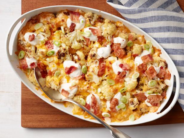 Food Network Kitchen’s Loaded Cauliflower Casserole for Food Network One-Offs, as seen on Food Network.