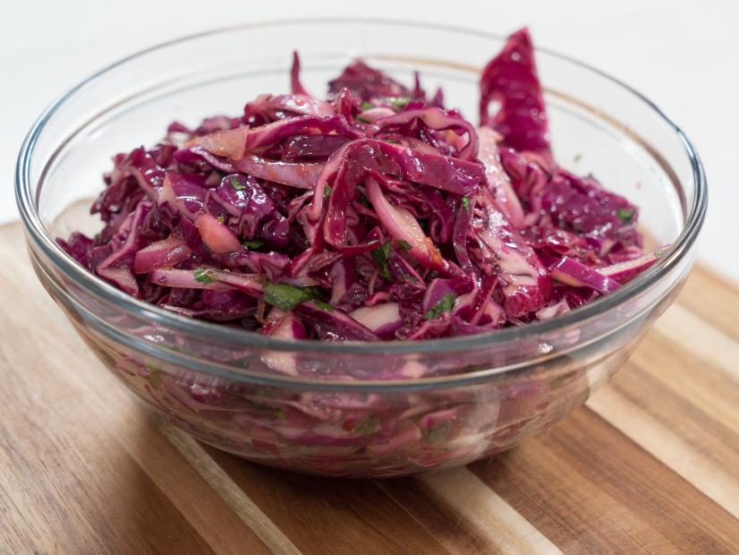 Red Cabbage slaw, as seen on Ayesha's Home Kitchen, Season 2.