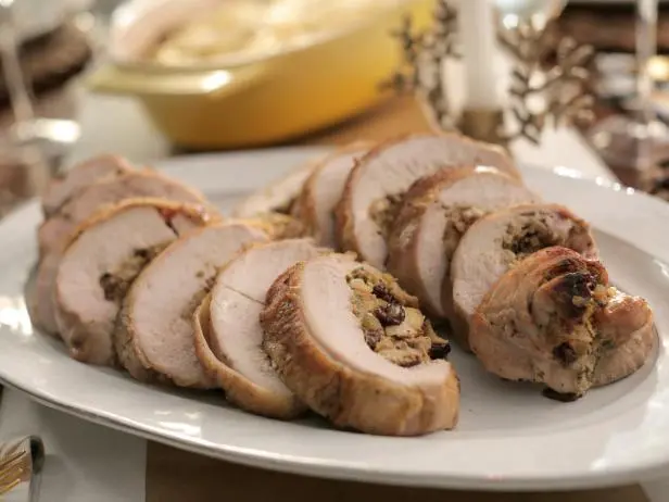 Turkey Roulade with Cranberry-Citrus Stuffing and Cream Gravy Recipe | Valerie Bertinelli | Food Net