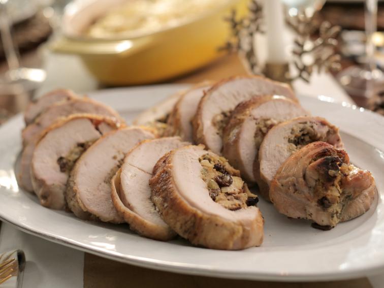 Turkey Roulade with Cranberry-Citrus Stuffing and Cream Gravy Recipe ...