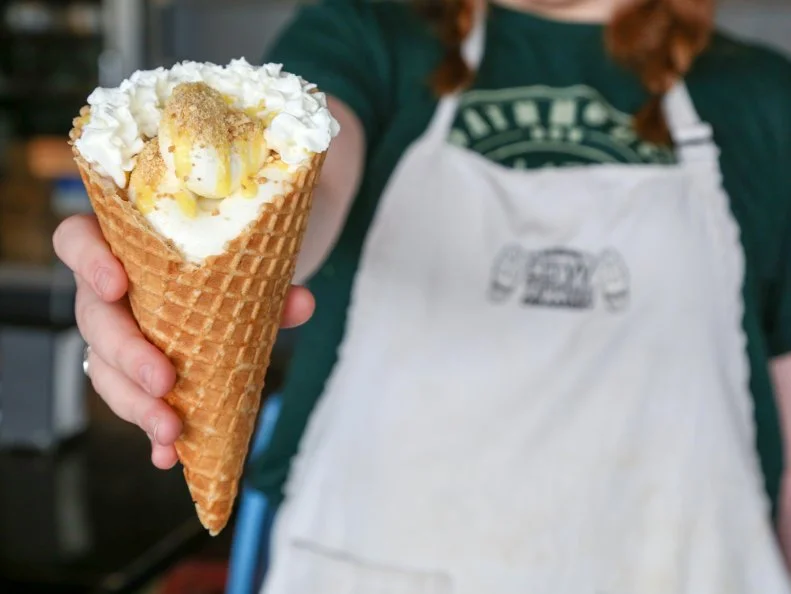 Timothy and Corey Sorenson’s excellent soft serve flavors go into creative sundaes that are appropriately dubbed “stackers.” Each one alternates between creamy curls and homemade  trimmings so every spoonful is equal parts ice cream and topping. Pick from the rotating soft serve flavors and Cow Tipping’s stacker combos (for example, the Gimme S’more) or get creative and build your own from nearly 30 sauces, fruits, candies, cakes and crumbs.