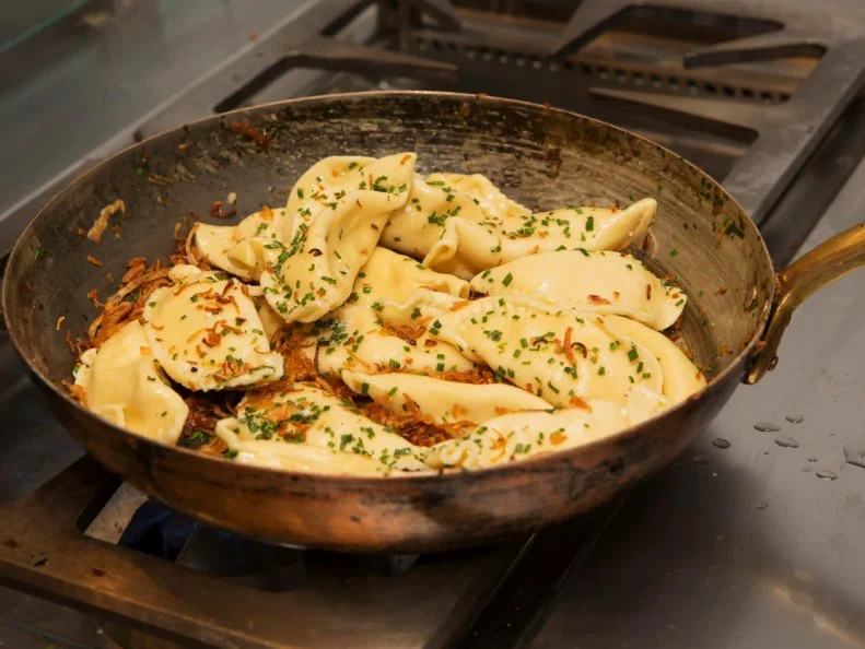 These dumplings may follow one general recipe, but but they go by many names. Ukrainian speakers call them varenyky or pyrohy, while the Czechs say they’re vareniki. In Polish, they’re called pierogi. In German, they’re kase knoephla. Second- third- and fourth-generation North Dakotans call them cheese buttons, which seems an apt name for plump little dumplings stuffed with creamy cottage cheese. They’re typically boiled or pan-fried in butter and topped with cheese, scallions or sautéed onions and a drizzle of fresh or sour cream. Buy frozen cheese buttons at the Ukrainian Cultural Institute in Dickson or order freshly boiled dumplings by Tuesday and pick them up on Wednesday.
