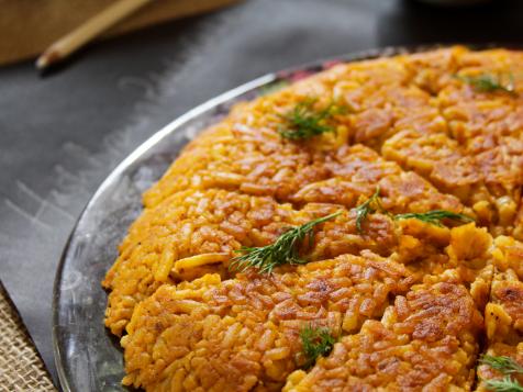 Hash Brown Cake with Dill Sour Cream