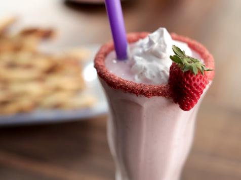 Strawberry Milkshake with Strawberry Twists