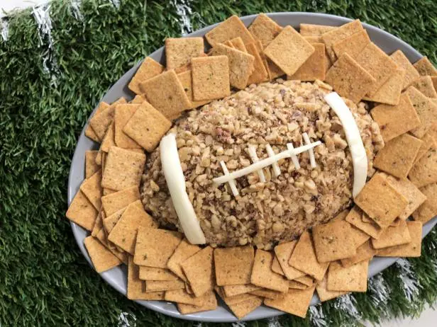 Football Cheeseball with Herbed Crackers Recipe | Valerie Bertinelli | Food Network