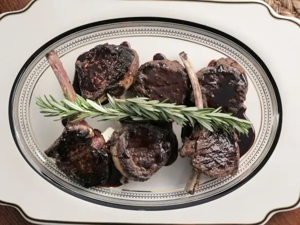 Wine, Balsamic and Rosemary Lamb Chop Lollipops Recipe | Valerie Bertinelli | Food Network