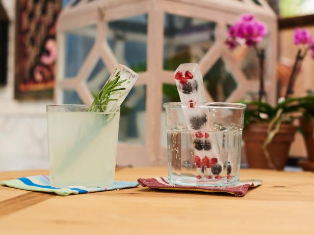 Fruit and herb-infused ice cubes, as seen on Food Network's The Kitchen.