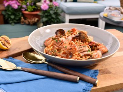 Seafood pasta as seen on Food Network's The Kitchen.