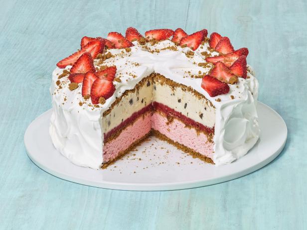 Strawberries and Cream Ice Cream Cake Recipe | Food Network Kitchen | Food  Network