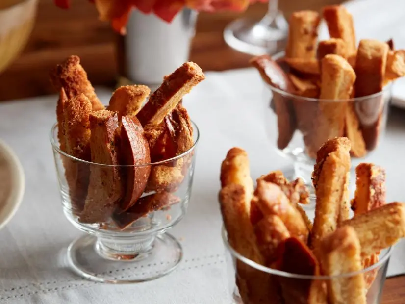 Food Network Kitchen’s Thanksgiving Scraps Parmesan Bread-crust Breadsticks.