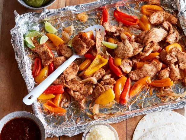 Sheet Pan Chicken Fajitas [www.foodnetwork.com]