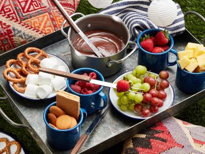 Food Network Kitchen’s Campfire Salted Caramel and Chocolate Fondue.