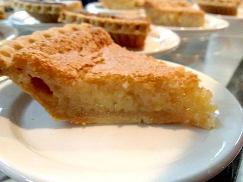 Vinegar in a pie may seem like a clerical error to outsiders. But consider the popularity of apple pie. Apple cider vinegar contributes those fruity and tart nuances to what is basically a sweet custard pie. If you still need convincing, try a slice of the prototypical pie at Clinch Mountain Lookout Restaurant in Bean Station.