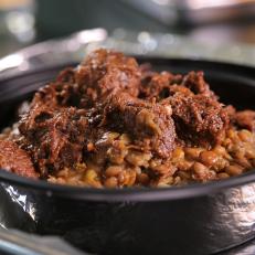 Mama's Stew Beef Bowl as served at Carib Shack in Virginia Beach, Virginia as seen on Food Network's Diners, Drive-Ins and Dives episode 2616.