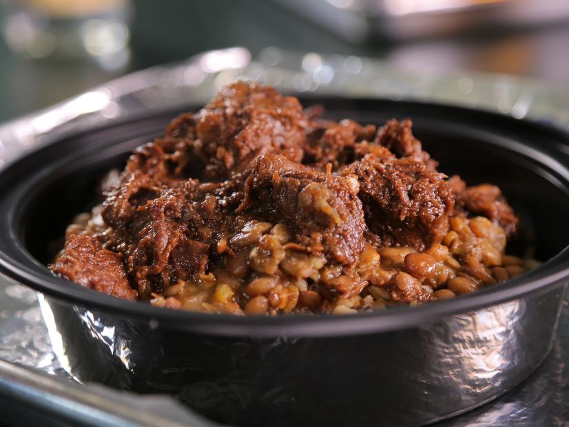 Mama's Stew Beef Bowl as served at Carib Shack in Virginia Beach, Virginia as seen on Food Network's Diners, Drive-Ins and Dives episode 2616.