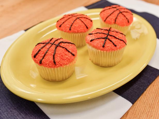 Basketball cupcakes, as seen on Food Network's The Kitchen.