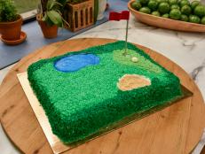 A golf course cake, as seen on Food Network's The Kitchen.