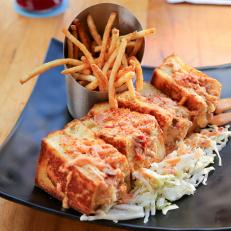 The Lobster and Crab Stuffed Grilled Cheese as served at Down The Hatch in Lahaina, Hawaii as seen on Food Network's Diners, Drive-Ins and Dives episode 2615.