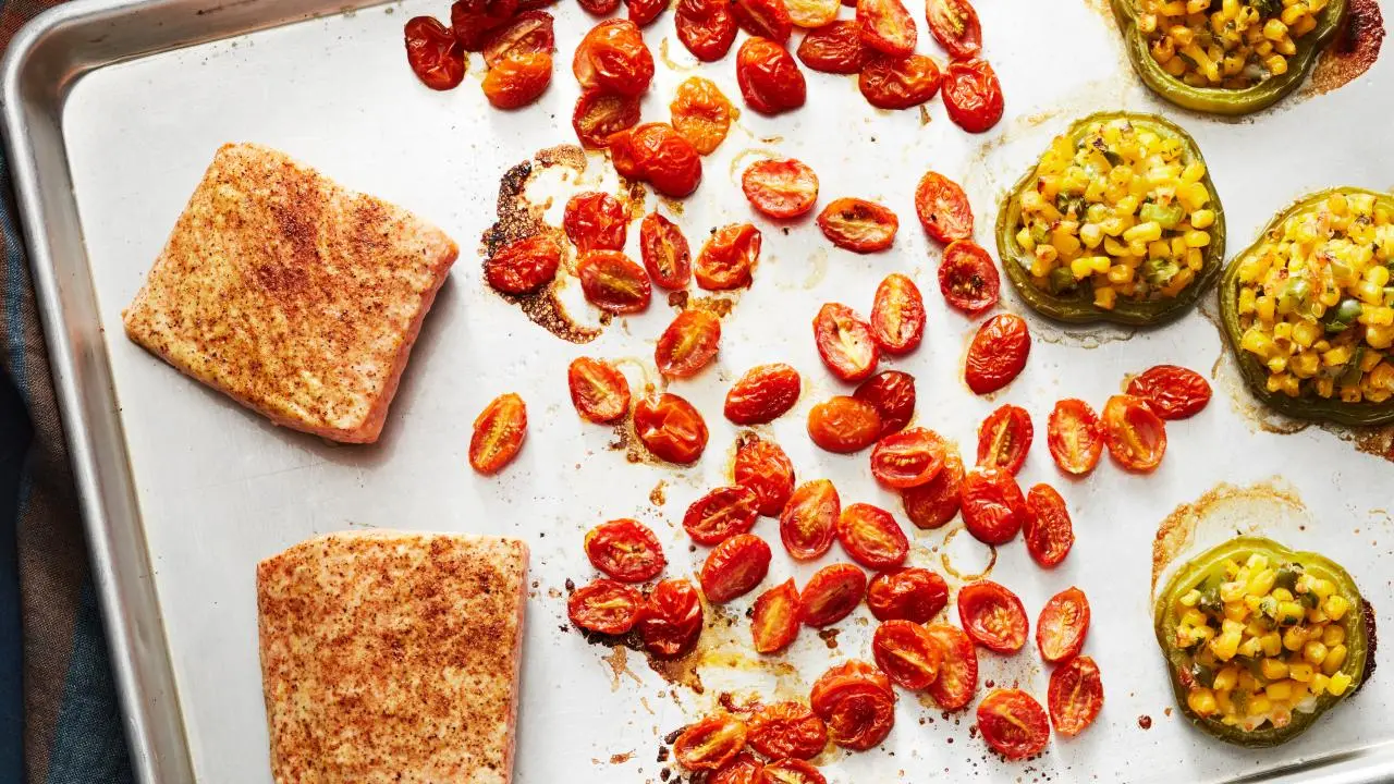 Healthy BBQ Salmon Sheet Pan Dinner