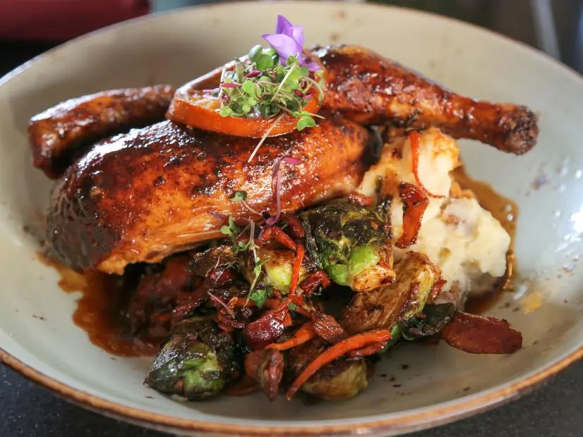 Asian Beer Can Chicken as served at Three's Bar and Grill in Kihei, Hawaii as seen on Food Network's Diners, Drive-Ins and Dives episode 2703.
