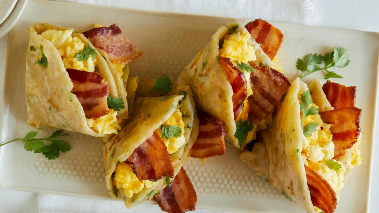 Breakfast Stuffed Scallion Pancakes