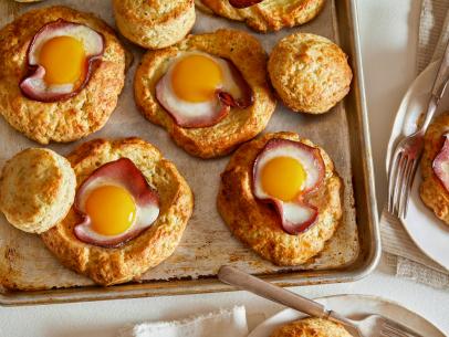 Food Network Kitchen's Sheet Pan Biscuit Eggs-In-A-Hole.