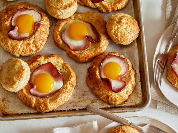 Food Network Kitchen's Sheet Pan Biscuit Eggs-In-A-Hole.