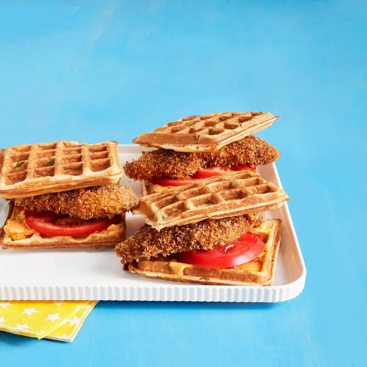 Crispy Chicken and Waffle Sandwiches Recipe | Jeff Mauro | Food