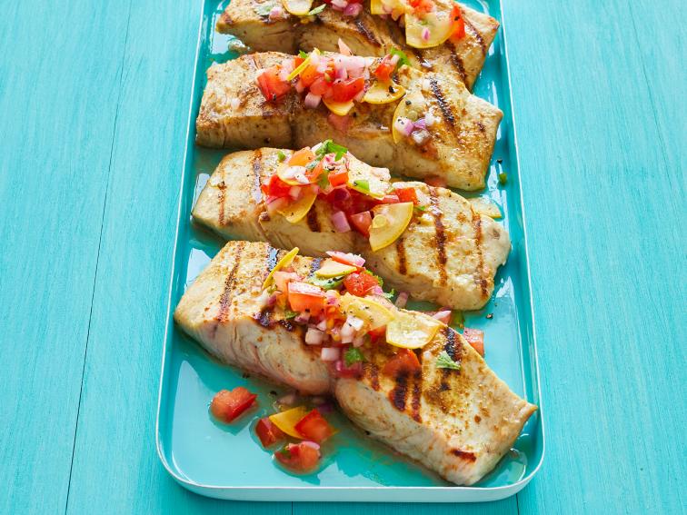 Grilled Mahi Mahi with Summer Squash Salsa Recipe | Food Network