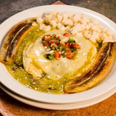 Tecolote Cafe's signature dish Huevos Yucatecos, as seen on Food Network's I Hart Food, Season 1.