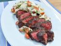 A perfectly grilled London Broil with a fennel and tomato salad, as seen on Food Network's The Kitchen.