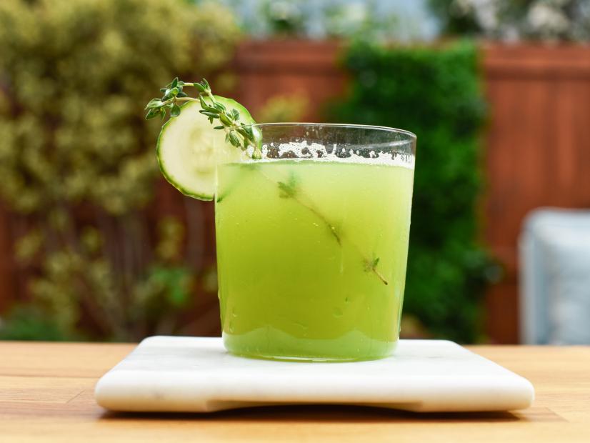 Cucumber thyme gin and tonic, as seen on Food Network's The Kitchen.