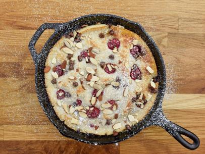 A grilled raspberry, chocolate and almond clafoutis, as seen on Food Network's The Kitchen.