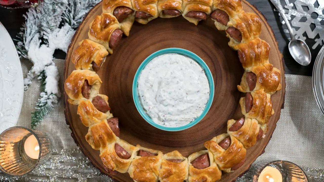 Pigs-in-a-Blanket Wreath