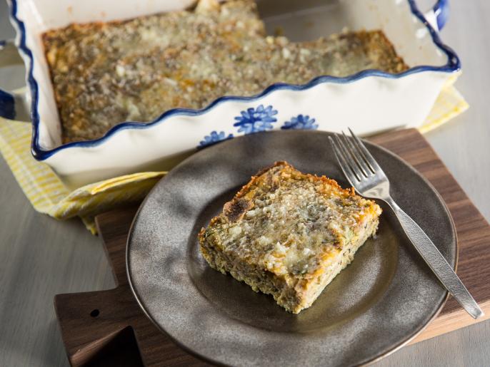Chilaquiles Strata with Tomatillo Salsa and TomatoCornAvocado Salad with Green Onion