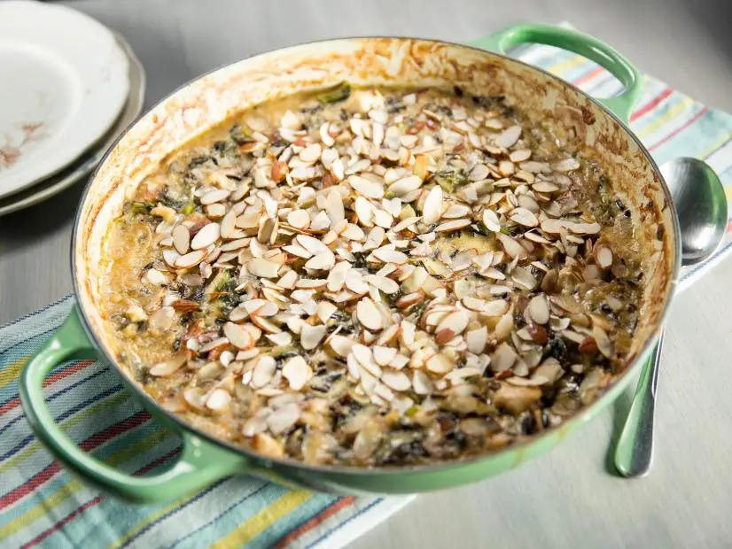 Smoky Chicken, Broccoli Rabe, and Wild Rice Casserole, as seen on The Bobby and Damaris Show, Season 1.