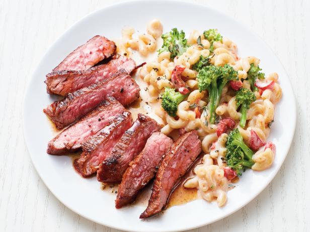 Flank Steak With Broccoli Mac And Cheese Recipe | Food Network Kitchen |  Food Network