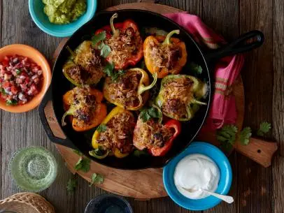 Food Network Kitchen’s Healthy Chicken Fajita Stuffed Peppers.