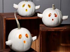 Use your favorite ingredients to decorate pumpkins with these steps from Food Network.