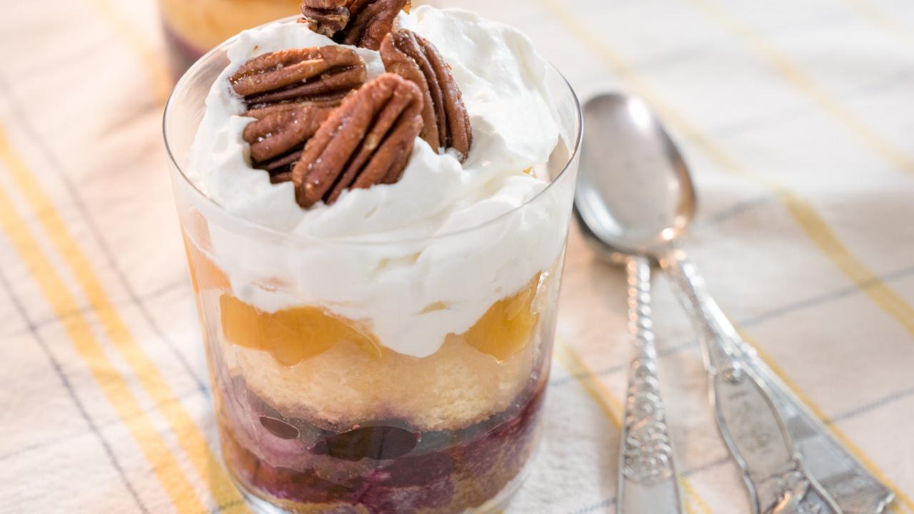 Blueberry and Peach Trifle