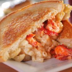 The Hangover with Lobster as served at The Grilled Cheese Bistro in Norfolk, Virginia as seen on Food Network's Diners, Drive-Ins and Dives episode 2704.